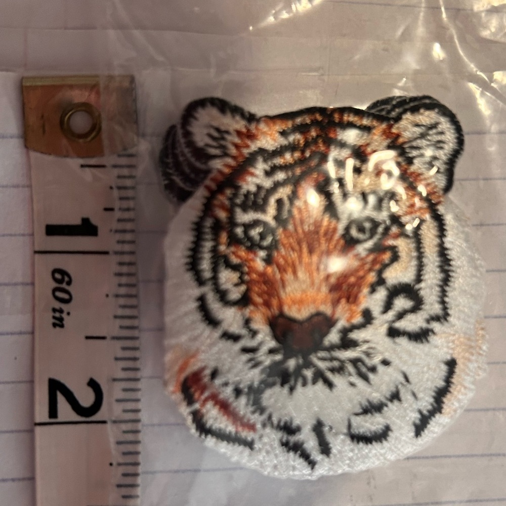 Clemson Tiger themed embroidered iron-on patch